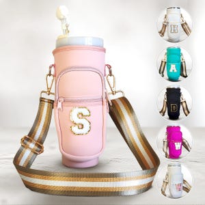 Custom 40oz Cup Carrier with Strap Personalized Tumbler Bag Cup Accessories Water Bottle Carrier Water Bottle Holder Case Pouch Accessory