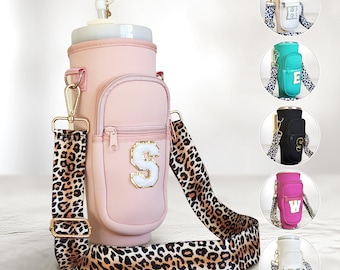 Personalized 40oz Tumbler Carrier with Strap Tumbler Bag Custom Tumbler Holder Tumbler Pouch Tumbler Case Handle Cup Water Bottle Accessory