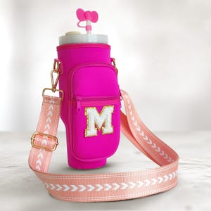40oz Cup Carrier with Strap Personalized Tumbler Bag Custom Cup Accessories Water Bottle Carrier Water Bottle Holder Case Pouch Accessory