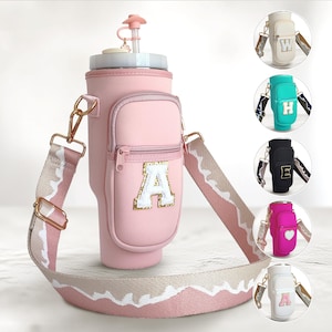 Custom 40oz Cup Carrier with Strap Personalized Tumbler Bag Cup Accessories Water Bottle Carrier Water Bottle Holder Case Pouch Accessory