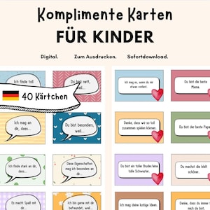 Komplimente Karten für Kinder