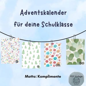 Calendario de Adviento en PDF para la clase escolar