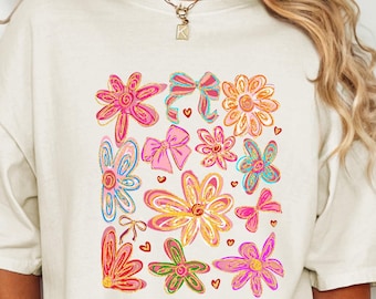Boho Wildflowers Shirt, Floral Graphic Tee, Comfort Colors Nature Lover Gift, Cottagecore Boho Summer Shirt, Handmade is the New Rich Shirt