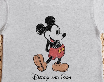 Mickey Mouse Family Shirt, Disney Matching Daddy and Son Tee, Mickey Dad and Kid Shirt, Disney Trip Shirt, Cute Family Vacation T-Shirt