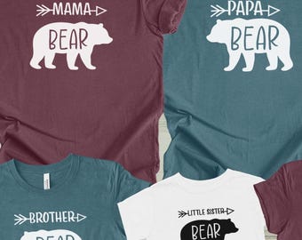 Family Bear Shirt, Matching Family Shirt, Papa Bear Baby Bear Shirt, Baby Shower Shirt, Custom Bear Tee Gift For Mom, Gifts for Family