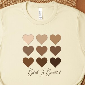 Black Is Beautiful Heart Shirt, Black History Month T-Shirt, Support Black Pride Shirt, Celebrate Diversity Shirt, Black Excellence Shirt