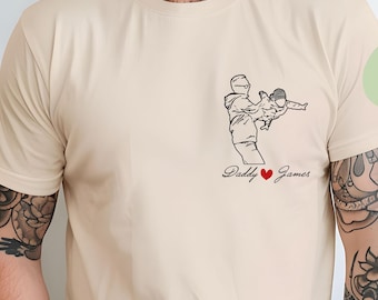 Custom Dad Shirt with Portrait, Fathers Day Photo Shirt, Personalized Gift for Dad 2025, Custom Face Tee for Dad, Best Dad Shirt- Sweatshirt