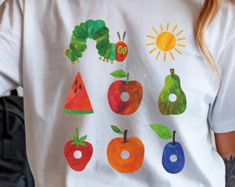 Very Hungry Caterpillar Shirt, Bookish Shirt, Book Lover Gift Shirt, Hungry Caterpillar Fruits, Unisex Book Sweatshirt, Gift for Her