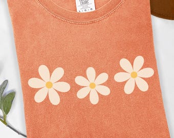 Daisy Shirt, Wildflower Shirt, Comfort Colors Floral Shirt Gift, Birth Month Flower Gift  Shirt, Summer Daisy Women Shirt, Gift for Her