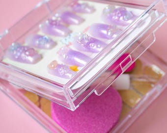 Nail Case With Supplies | Press On Nails Travel Kit | Extra Supplies For Nail Prep And Application Tools | Nail Display Box Storage Upgrade