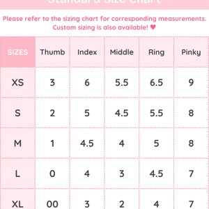 Standard Size Chart Refer to Sizing Chart for Corresponding Measurements Custom Sizing Available