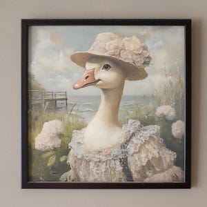 Victorian Goose Art Print: Whimsical Anthropomorphic Animal Poster