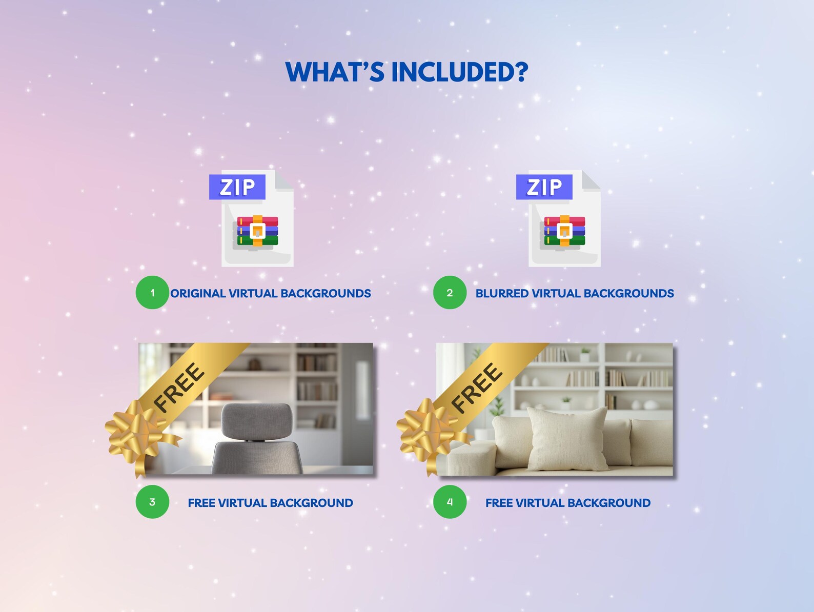 12 Virtual Backgrounds Bundle, Home Office Backdrop, Work From Home ...