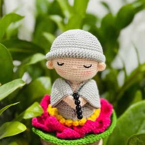 Little Monk-haakwerk | Peaceful Buddha-haakwerk | Mini-boeddha-amigurumi