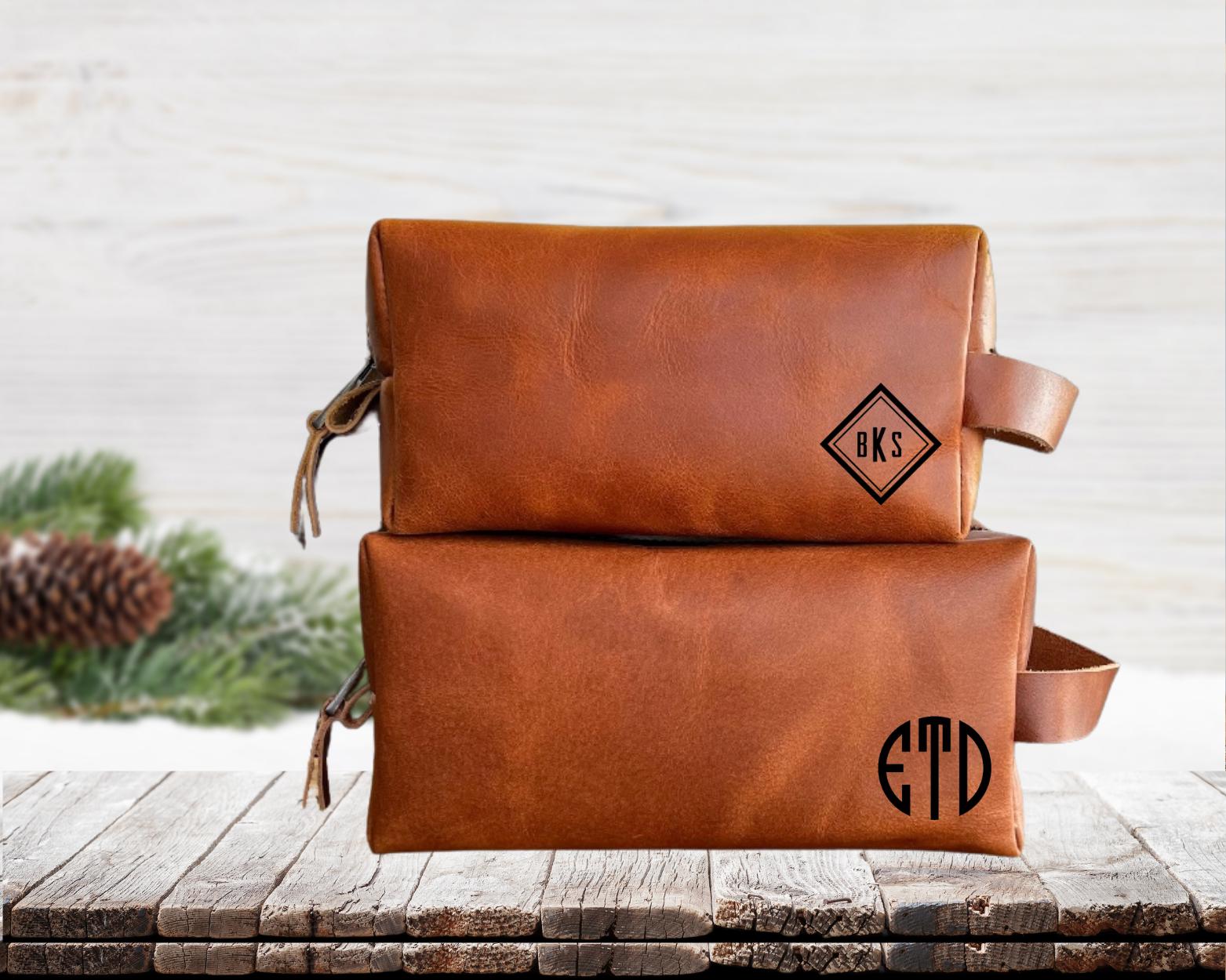 Monogrammed Dopp Kits for Him, Men's Leather Accessory, Unique Gifts for Him, Monogrammed men toiletry bag wedding favors, Valentine Gifts