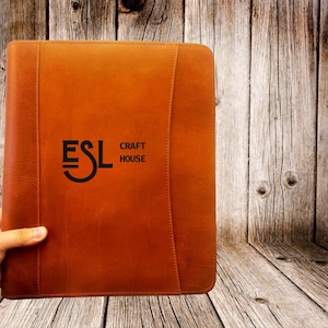 Personalized Refillable Portfolio, Custom Portfolio With Zipper, Custom Leather Portfolio, Personalized Padfolio, Business Gift, A4 Holder
