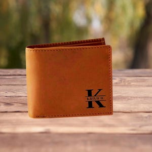 Billetera personalizada para hombre, billetera grabada premium para hombre, billetera de cuero, billetera personalizada como regalo para papá, regalo del día del padre para papá