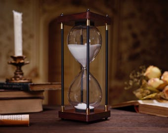 Custom Engraving Vintage 15/30/45/60 Min Empty Hourglass - Refillable Sand Clock Timer - Desktop Home Decor Unity Sand Wedding Ceremony Gift