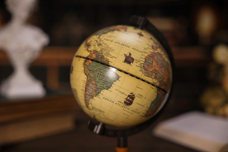 Custom Engraving Classical Wooden Base Globe Earth Model- 360 Degree ...