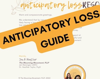 Anticipatory Grief Guide -Printable grief worksheets
