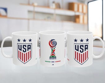 USA Football Mug, FIFA World Cup 2026, USA Gift coffee American coffee cup  Mundial 2026 , host fifa soccer (11oz, 15oz)