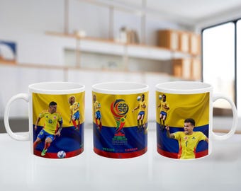 Retro Colombia Soccer Mug, Copa Mundo 2026, Colombian Futbol Gift, Regalo colombiano (11oz, 15oz)