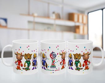 FIFA World Cup 2026 Mascot Mug, Mexico, Canada, USA (11oz, 15oz)