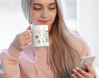 Floral Teacher Mug: Teach Them Love Them, Wildflower Design, 11oz
