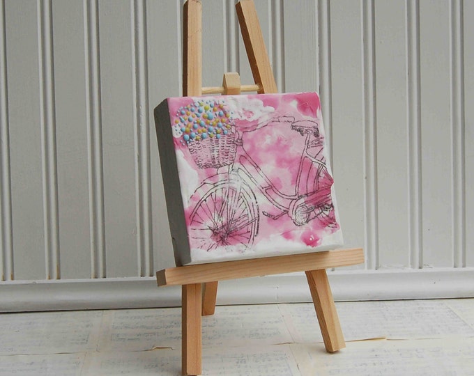 bicycle with flower basket painting