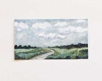 Summer Path vol I Original Watercolor & Gouache Painting Small Abstract Landscape