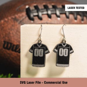 Birthday Gift - SVG Digital Laser Cut File - Game Day Earrings Laser File - Football Jersey Earrings - Customizable Jersey Earrings - xTool