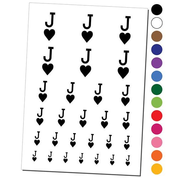 Jack of Hearts Card Suit Temporary Tattoo Water Resistant Fake Body Art Set Collection