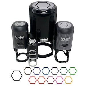 Hexagon Border Outline Self-Inking Rubber Stamp for Stamping Crafting Planners