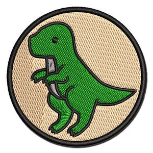 Baby Nursery T-Rex Dinosaur Multi-Color Embroidered Iron-On or Hook & Loop Patch Applique