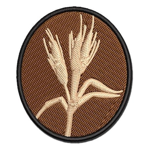 Wheat Stem Multi-Color Embroidered Iron-On or Hook & Loop Patch Applique
