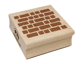 Rough Bricks Repeating Pattern Square Rubber Stamp for Stamping Crafting