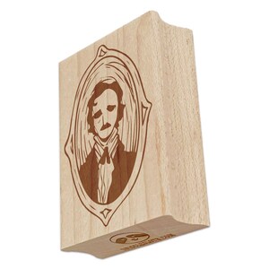 Edgar Allen Poe Vintage Victorian Portrait Rectangle Rubber Stamp for Stamping Crafting