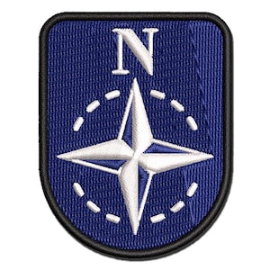 Compass Rose Nautical Star Navigation Map Multi-Color Embroidered Iron-On or Hook & Loop Patch Applique