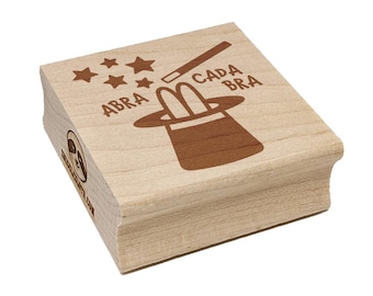 Magician Hat Magic Rabbit Square Rubber Stamp for Stamping Crafting