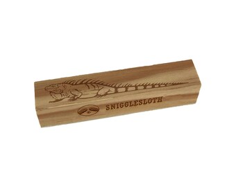 Green Iguana Large Tropical Lizard Reptile Rectangle Rubber Stamp for Stamping Crafting