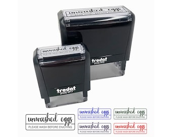 Unwashed Eggs Please Wash Before Enjoying Label Carton Self-Inking Rubber Stamp Ink Stamper for Business Office