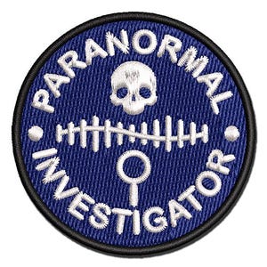 Paranormal Investigator Ghost Hunter Multi-Color Embroidered Iron-On or Hook & Loop Patch Applique