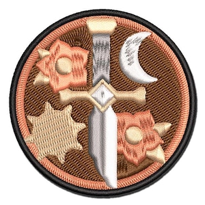 Broken Magical Sword Multi-Color Embroidered Iron-On or Hook & Loop Patch Applique