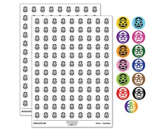 Luchador Mexican Wrestler Mask Lucha Libre 200+ 0.50 inch Round Stickers