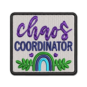 Chaos Coordinator Rainbow Multi-Color Embroidered Iron-On or Hook & Loop Patch Applique