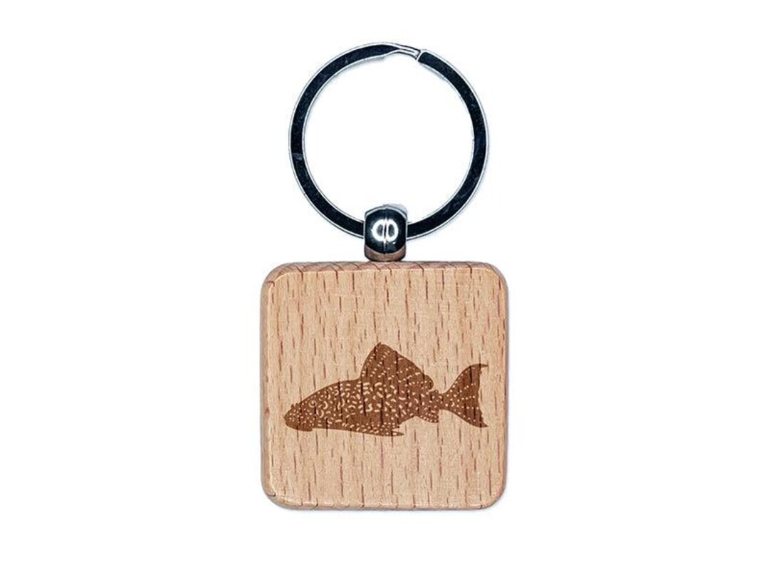 Plecostomus Algae Eating Aquarium Fish Engraved Wood Square Keychain ...