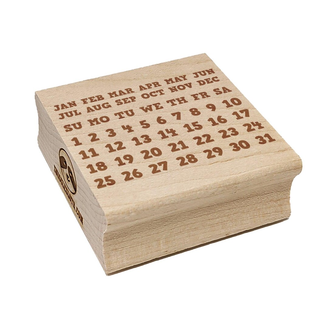 Perpetual Calendar Date Fill-in With Days of the Week Month Square ...