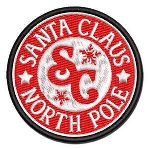 Santa Claus North Pole Christmas Multi-Color Embroidered Iron-On or Hook & Loop Patch Applique