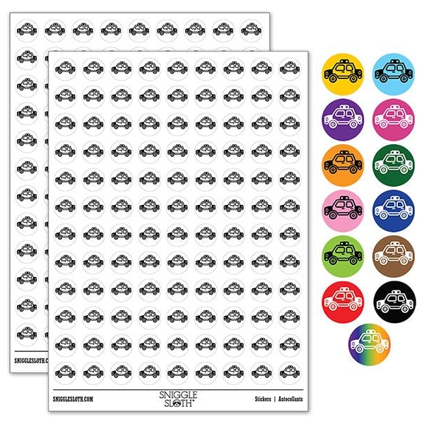 Police Cop Car Vehicle Automobile 200+ 0.50 inch Round Stickers
