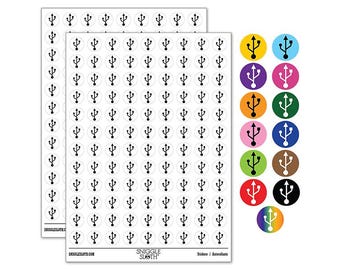 USB Symbol 200+ 0.50 inch Round Stickers